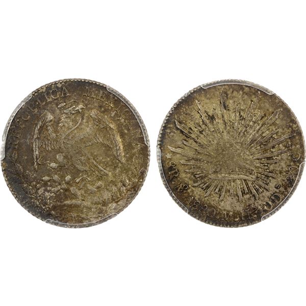 MEXICO: Republic, AR 8 reales, 1880-Mo, PCGS AU53