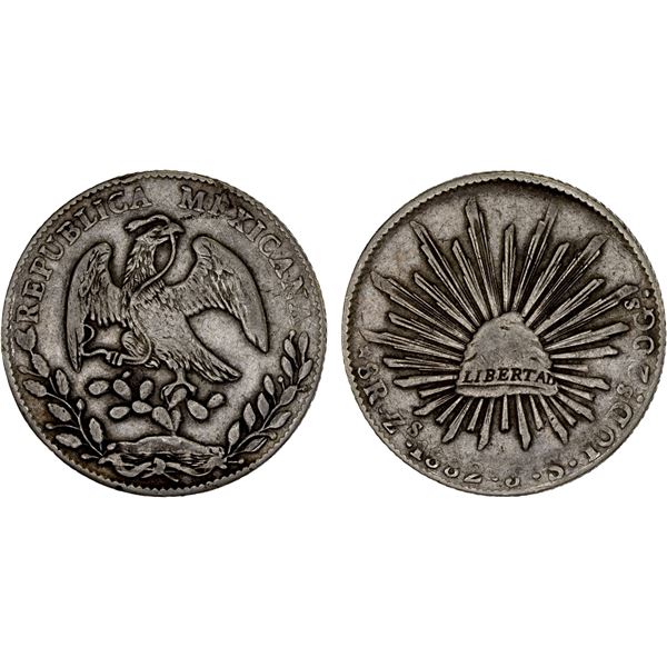 MEXICO: Republic, AR 8 reales (26.89g), 1882-Zs, VF