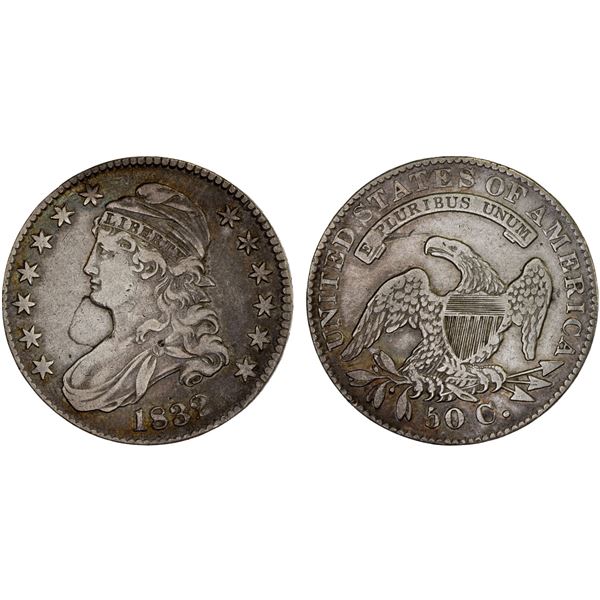 UNITED STATES: AR 50 cents, 1832, F-VF