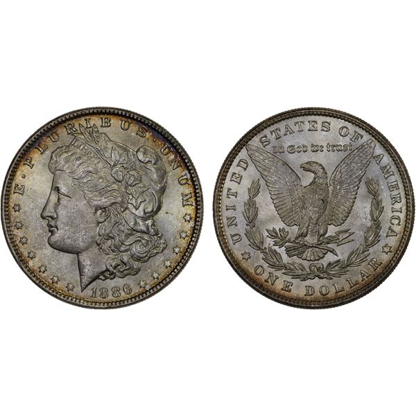 UNITED STATES: AR dollar (26.73g), 1886, Unc