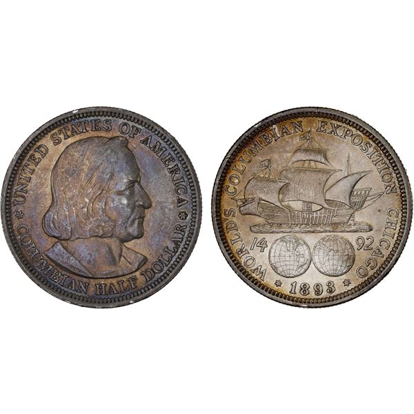 UNITED STATES: AR 50 cents, 1893, AU