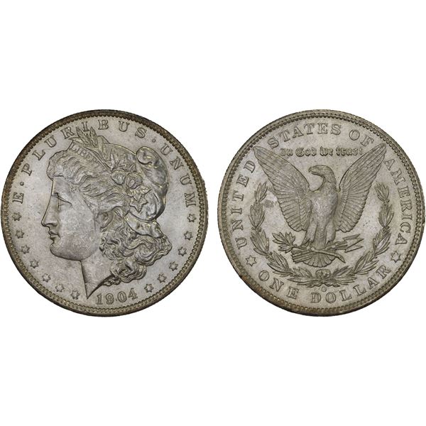 UNITED STATES: AR dollar (26.73g), 1904-O, Choice Unc