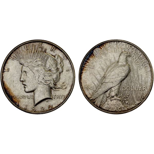 UNITED STATES: AR dollar (26.73g), 1922, AU