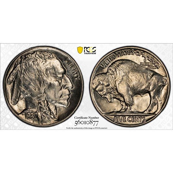 UNITED STATES: 5 cents, 1937, PCGS MS65