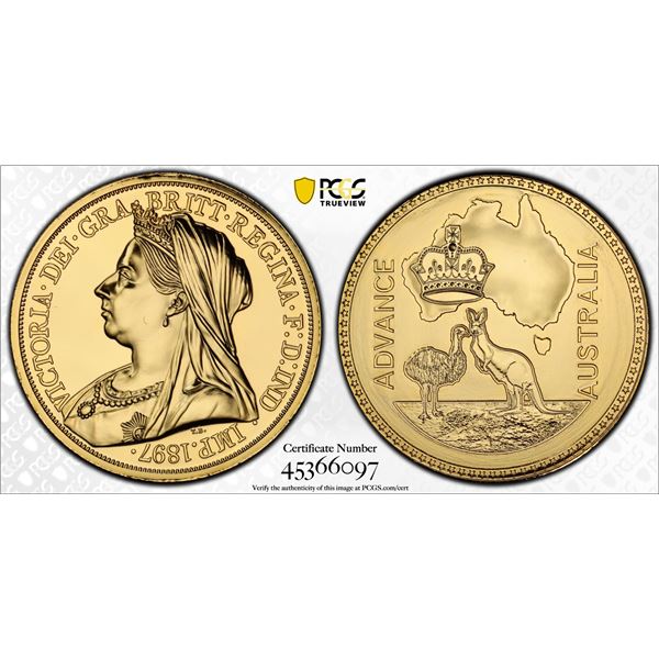 AUSTRALIA: Fantasy Issues, 1 crown, "1897", PCGS Proof 68