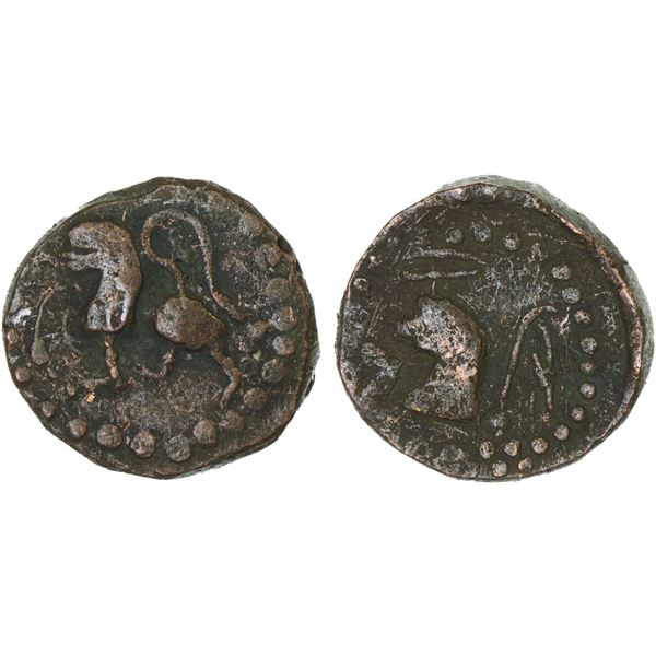 INDONESIA: SRIVIJAYA: Anonymous, ca. 11th-14th century, AE unit (5.10g), VF