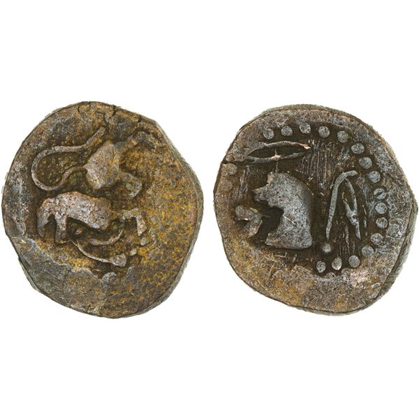 INDONESIA: SRIVIJAYA: Anonymous, ca. 11th-14th century, AE unit (5.75g), VF