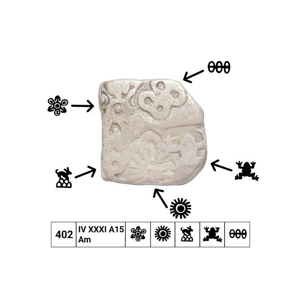 India, Magadha Janapada, Nanda Dynasty (c.345–321 BC), Silver Karshapana – Rare Ty