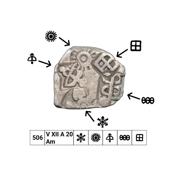 India, Magadha Janapada, Chandragupta Maurya (c.322–297 BC), Silver Karshapana – R