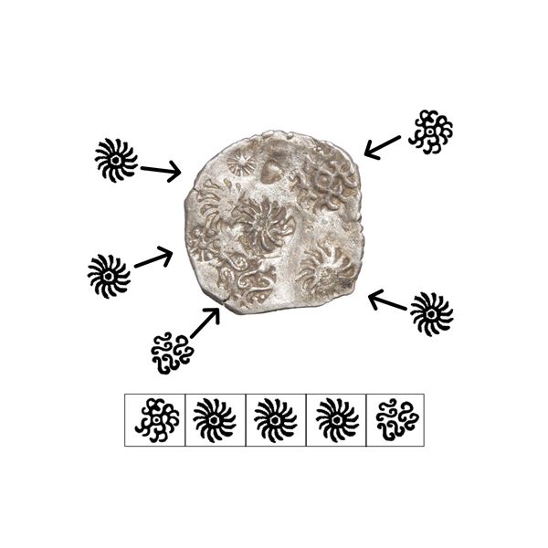 India, Kashi Janapada (c.500–400 BC), Heavy Silver Karshapana – Very Rare, ABBBC T