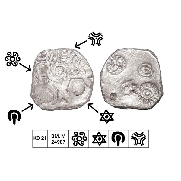 India, Kosala Janapada (c.500–400 BC), Silver Vimshatika – Very Rare Type