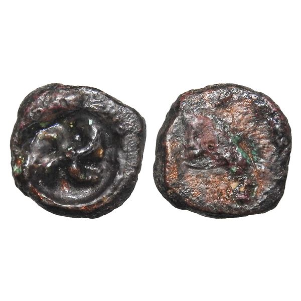 India, Post-Mauryan Uninscribed Coinage (c.100 AD), Taxila Region, Copper Unit – Rare