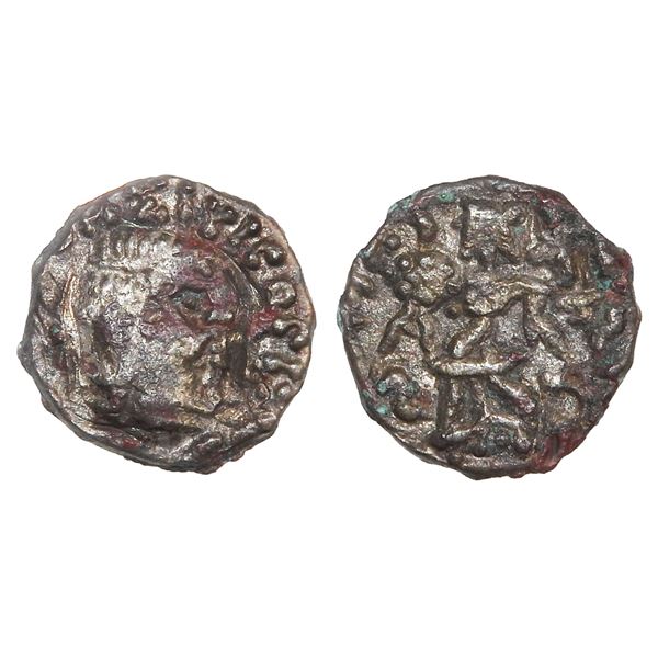 India, Shakas of Mathura, Rajuvula (c.100 AD), Base Silver Unit – Very Rare