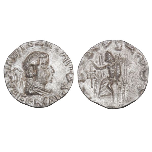 India, Indo-Greek, Hermaios (c.105–90 BC), Silver Tetradrachm – Very Scarce
