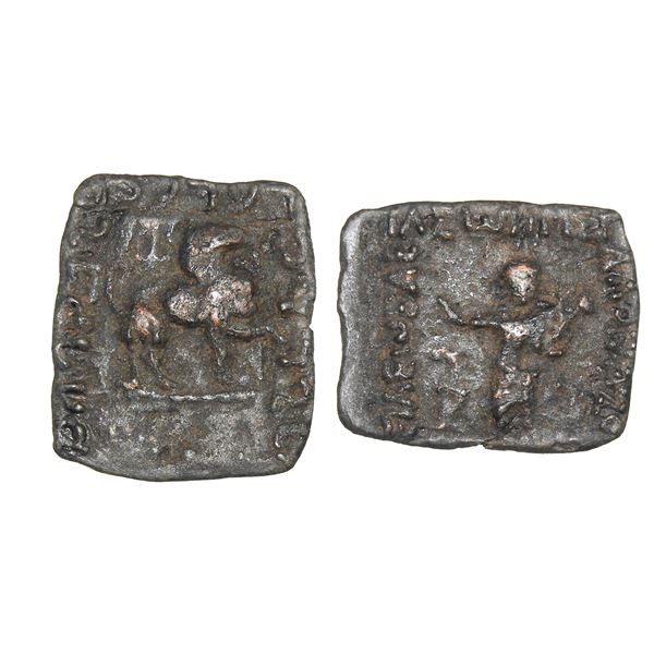 India, Indo-Scythian, Azes I (c.58–12 BC), Quadrangular Copper Unit – Very Rare