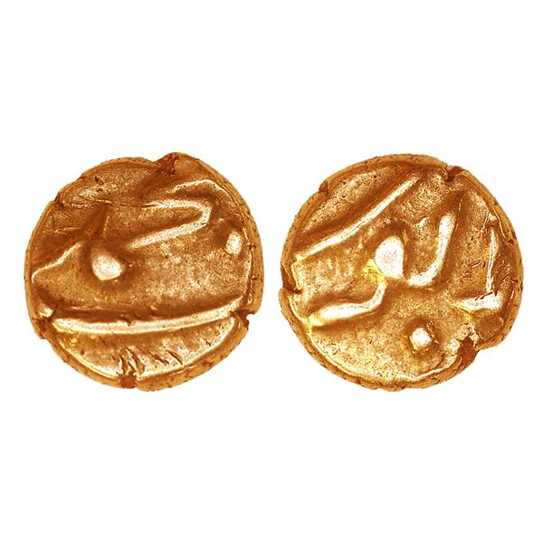 India, Mughal Muhammad Shah Gold Fanam – Balapur Mint (1719–1748 CE) Rare