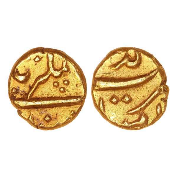 India, Mughal Alamgir II Gold 1/2 Pagoda – Imtiyazgarh Mint (1754–1759 CE) Rare