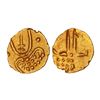 Image 1 : India, Gingee Maratha Gold Fanam – 1689–1698 CE, Lion & Crocodile Motif, Uncircula