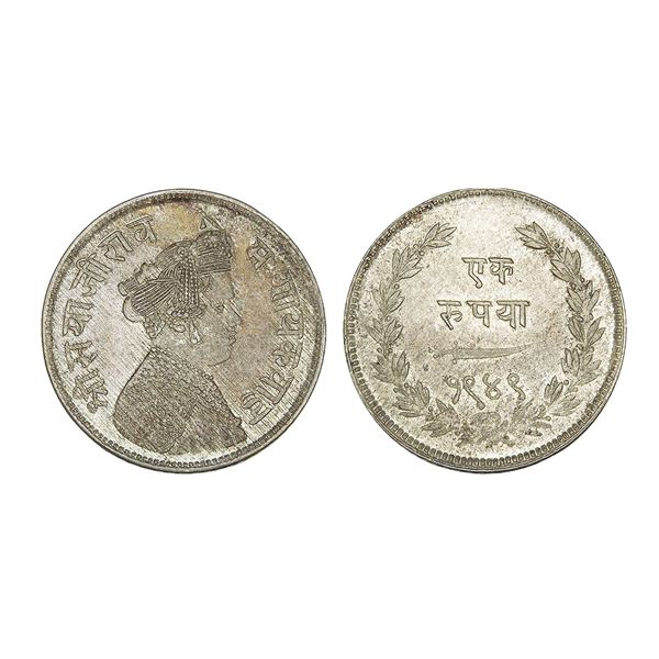 India, Baroda State Sayaji Rao III Gaekwad Silver Rupee 11.30 g – Gem Uncirculated, Very Ra
