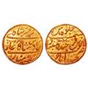 Image 1 : India, Hyderabad State Sikandar Jah Gold Nazarana Mohur – AH1237/RY16 Farkhanda Bunyad, Gem