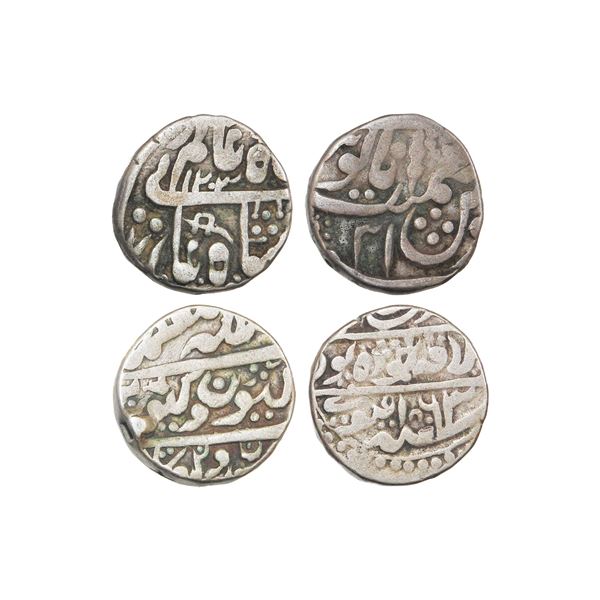 India, Kuchaman State Udawat Rajput Silver Rupees (2 Coins, 10.80 g Each) – Very Fine+, Sca