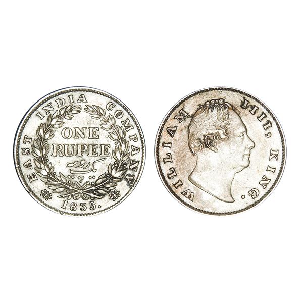 East India Company William IV Silver Rupee 1835 Calcutta Mint – Extra Fine+, Rare