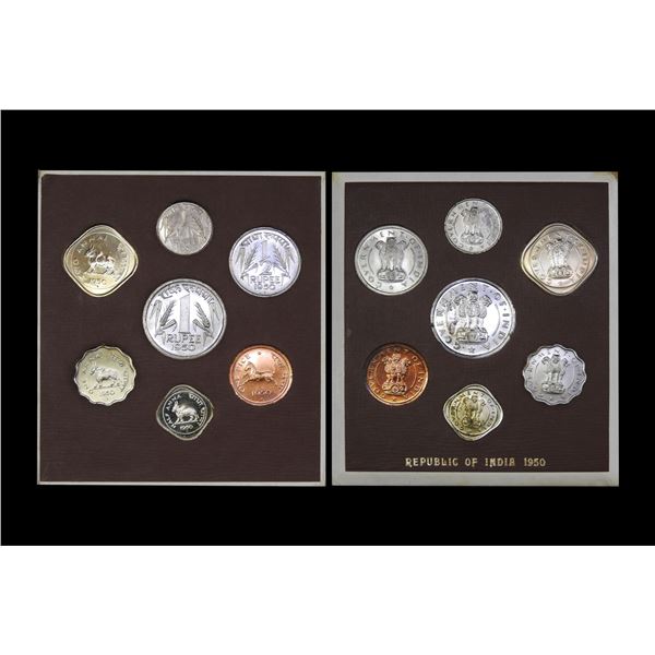 Republic India 1950 UNC Coin Set – Fractional Coins, Mint Condition, Very Rare