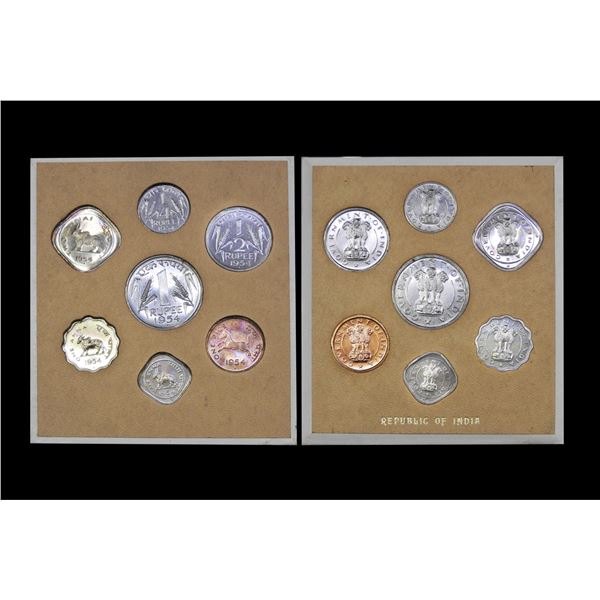Republic India 1954 UNC Coin Set – Fractional Coins, Mint Condition, Very Rare