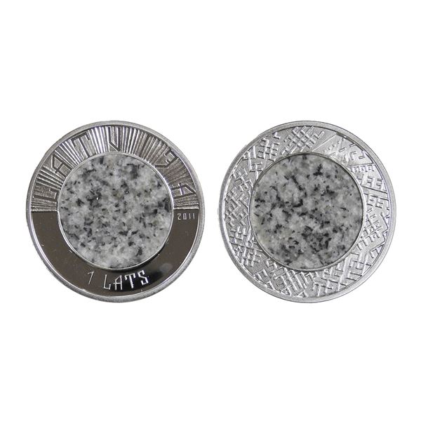 Latvia Silver 1 Lats “Stone Money” 2011 – Uncirculated, Scarce