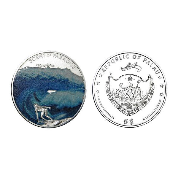Palau Silver 5 Dollars “Sea Breeze” Proof Coin 2010 – Rare