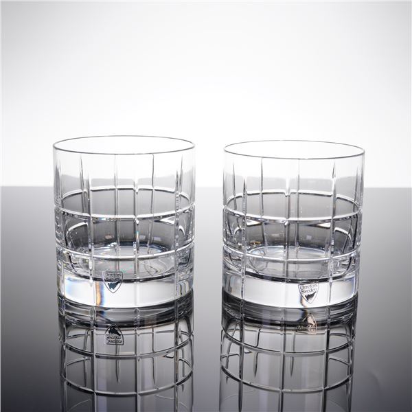 A Pair of Orrefors Street Double Old Fashioned Glasses