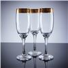 Image 1 : 3pc Gold Rim Champagne Flutes