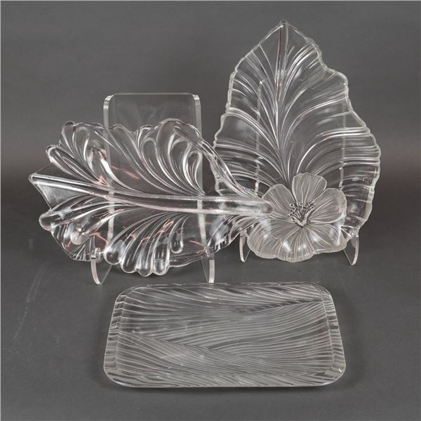 A Trio of Glass Platters by Mikasa and Emanuel Ungaro
