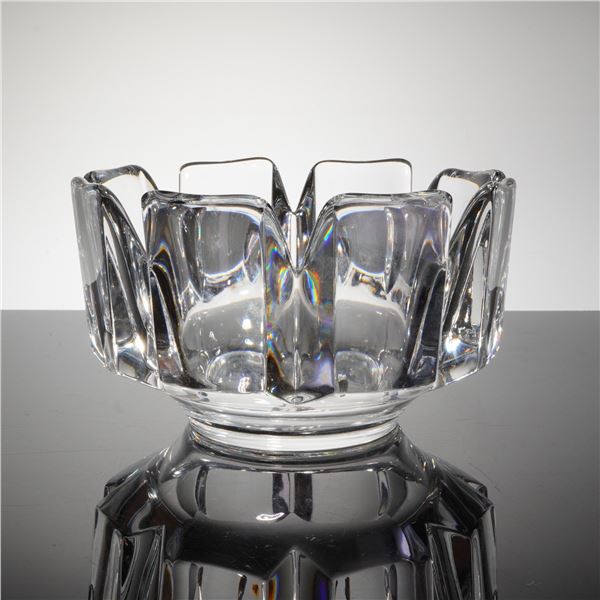 Orrefors Corona Crystal Bowl Designed by Lars Hellsten
