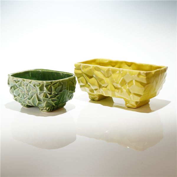 2pc McCoy Mid-Century Cubist Planters