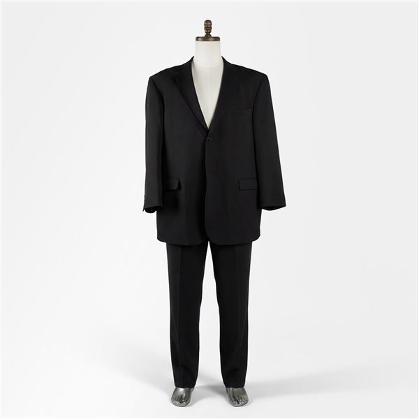 2pc Classics by Zanetti Made in Italy, Black Blazer & Pants Wool Suit