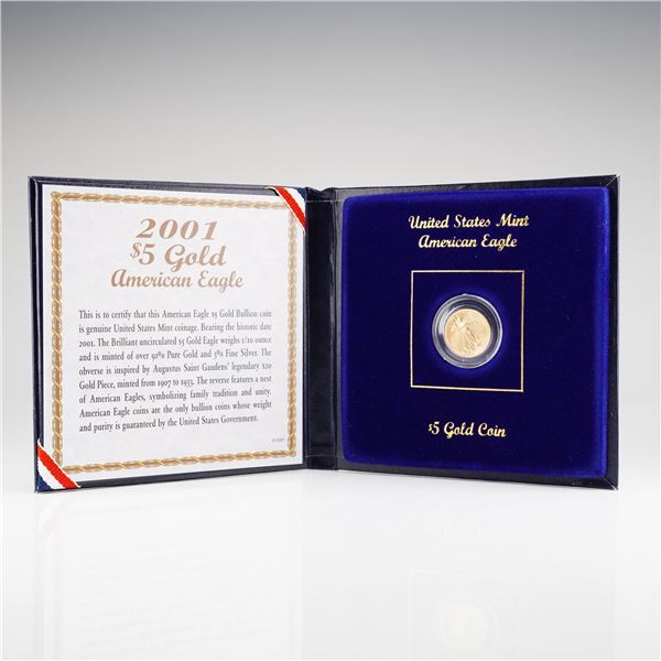 2001 United States Mint $5 American Gold Eagle 1/10 oz. Bullion Coin