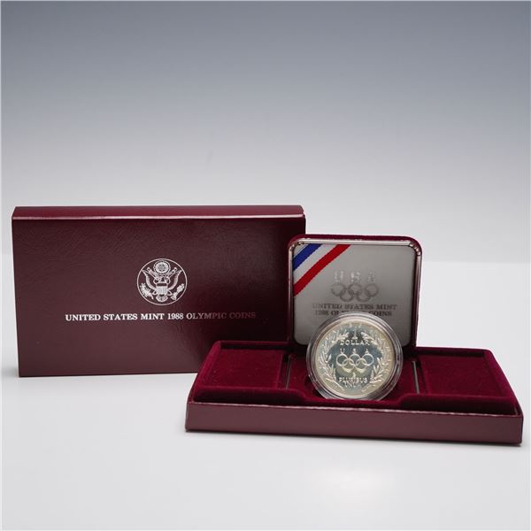 1988 S U.S. Mint Olympic Proof Silver Dollar Coin
