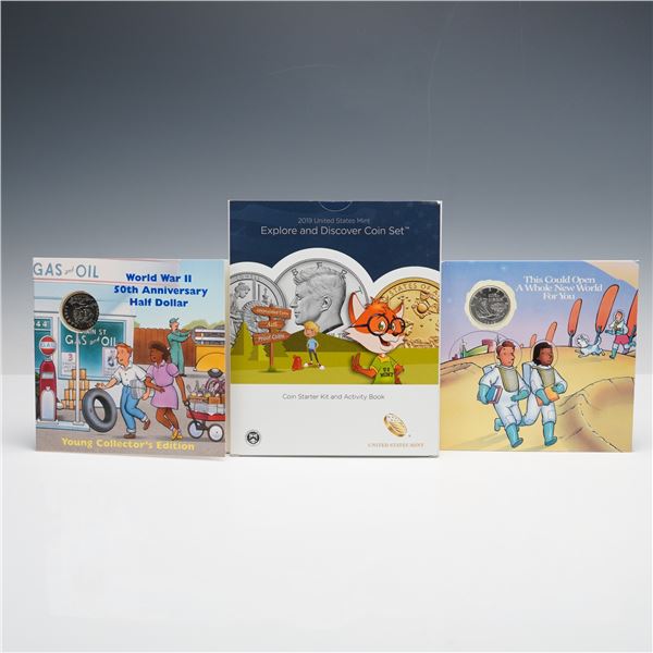 3pc U.S. Commemorative Silver Half Dollars and Explore & Discover Set