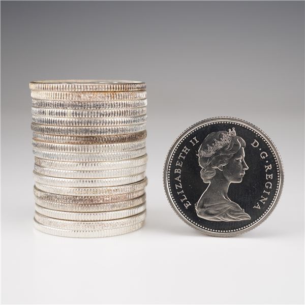 19pc 1964 & 1966 Canada Elizabeth II 25 Cent Coins