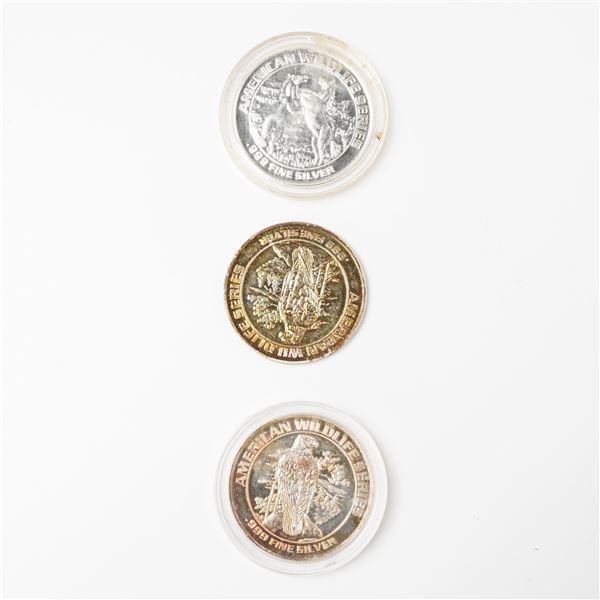 3pc 1993 Foxwoods Casino .999 Fine Silver Rounds