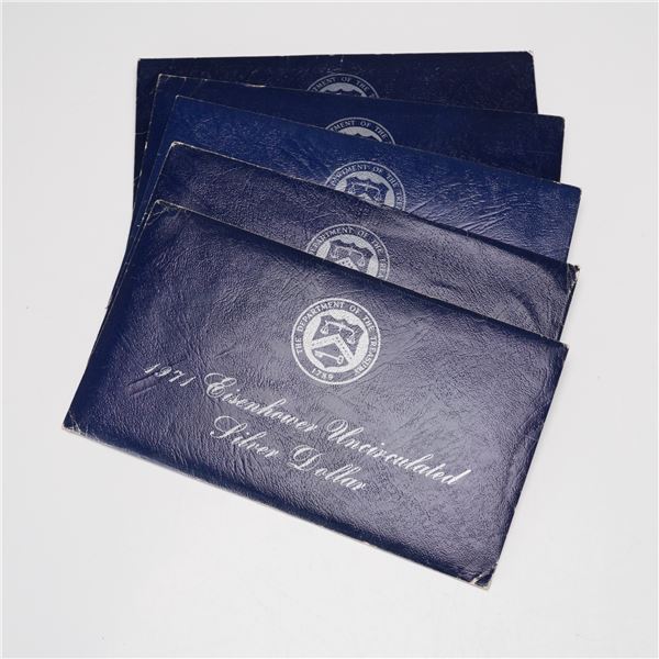 5pc 1971-S Eisenhower Uncirculated Silver Dollar Coin