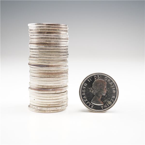 34pc 1964 Canadian Silver Dimes