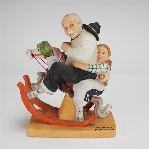 The Danbury Mint Norman Rockwell Porcelain Figurine Gramps at the Reins