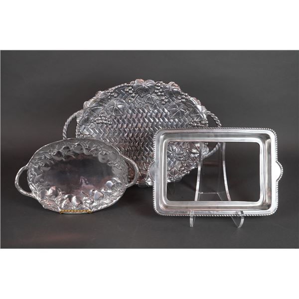 A Collection of Three Lenox Bountiful Aluminum Serving Pieces