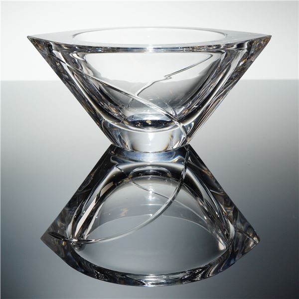 Orrefors Crystal Marin Swirl Cut Bowl Designed by Jan Johansson