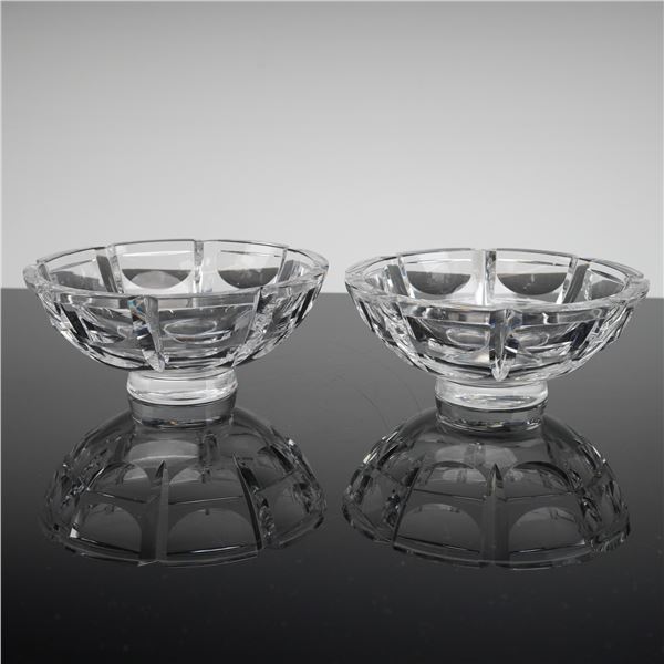A Pair of Orrefors Simon Gate Thousand Windows Crystal Bowls