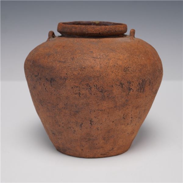 Handmade Studio Pottery Jar with Rustic Earth Tone Surface