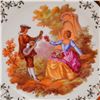 Image 2 : 3pc German Porcelain Plates and Ashtray, Fragonard Courting Scene