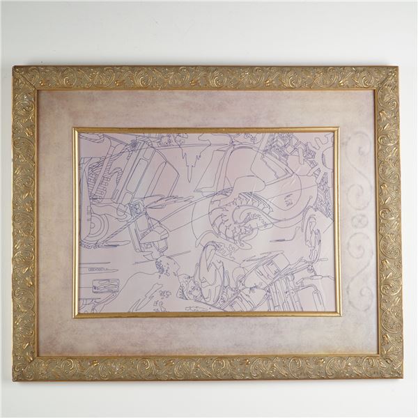 Lisa Ruyter (Attr.) Contemporary Art Preparatory Printed Drawing on Board